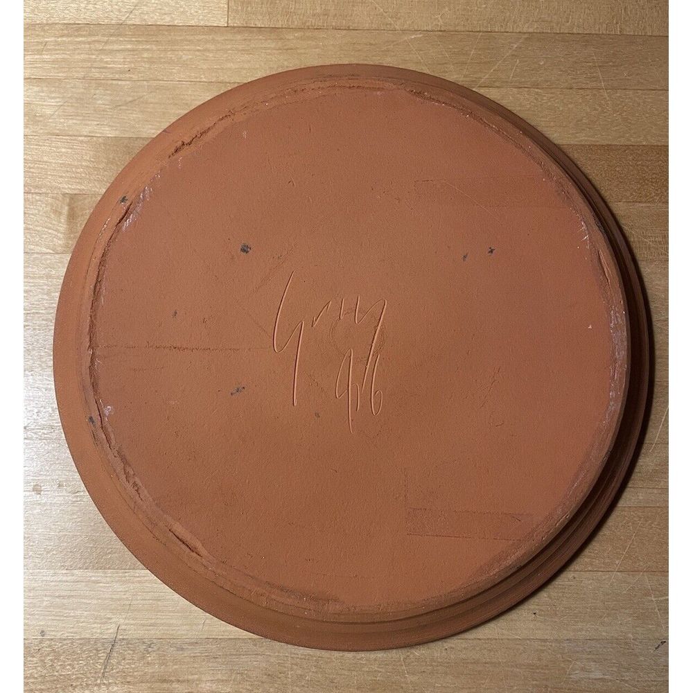 🏠 Vintage '86 Signed Gris Pottery Redware Slipware "Home Sweet Home" Plate. 🏠 - Picture 2 of 5